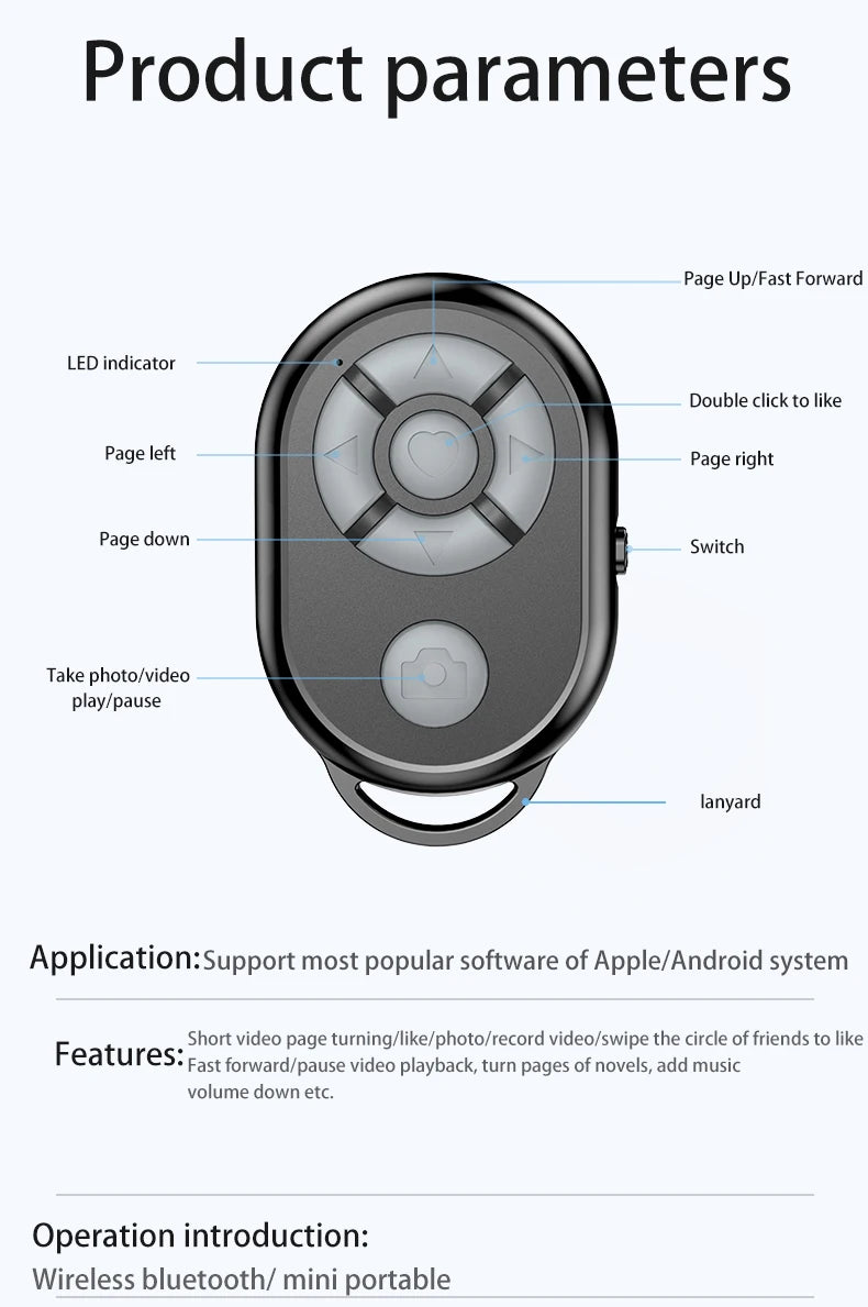 KEBISS Wireless Bluetooth Camera Remote Shutter
