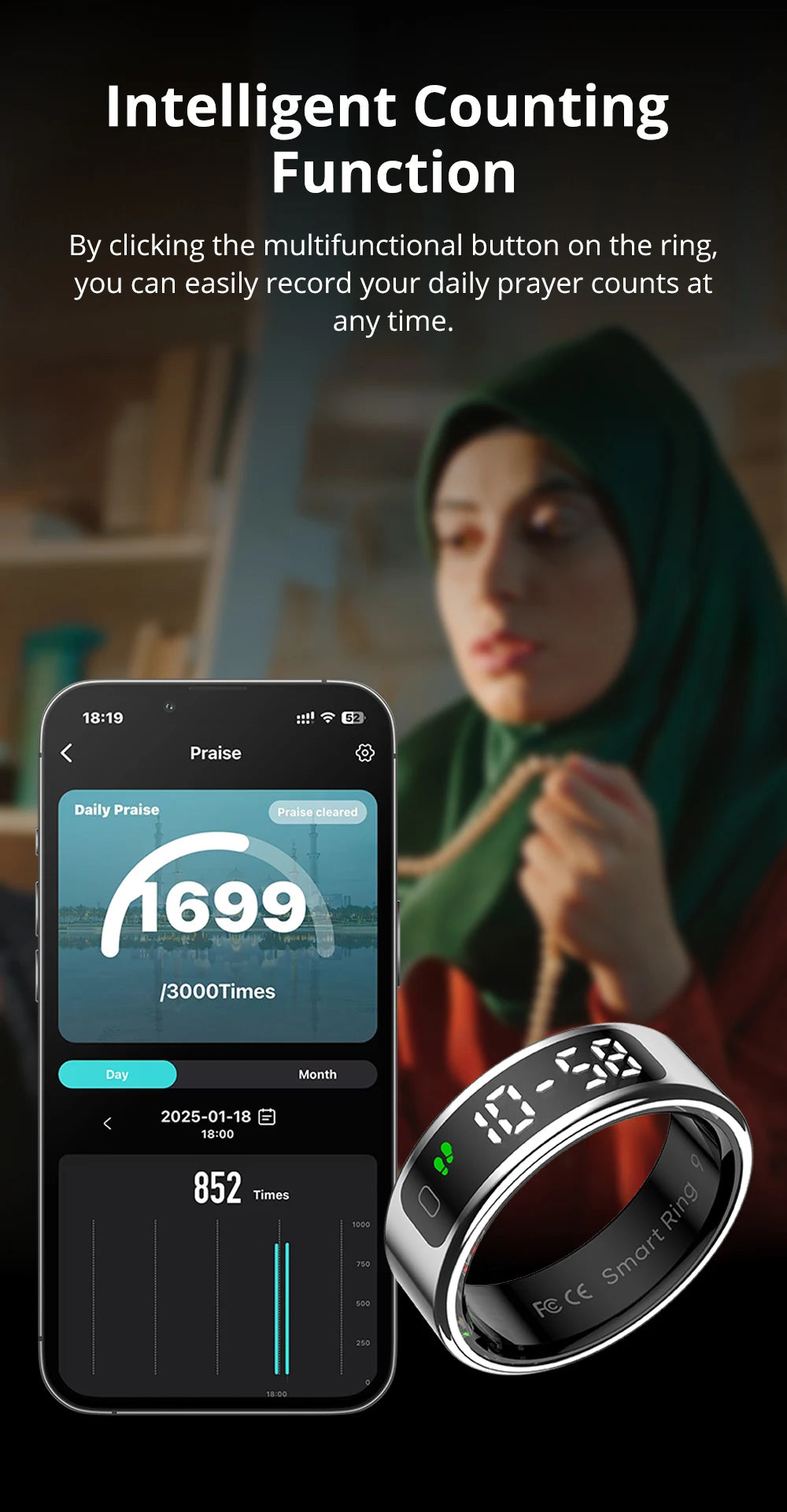 COLMI R12 Smart Ring with Touch Display