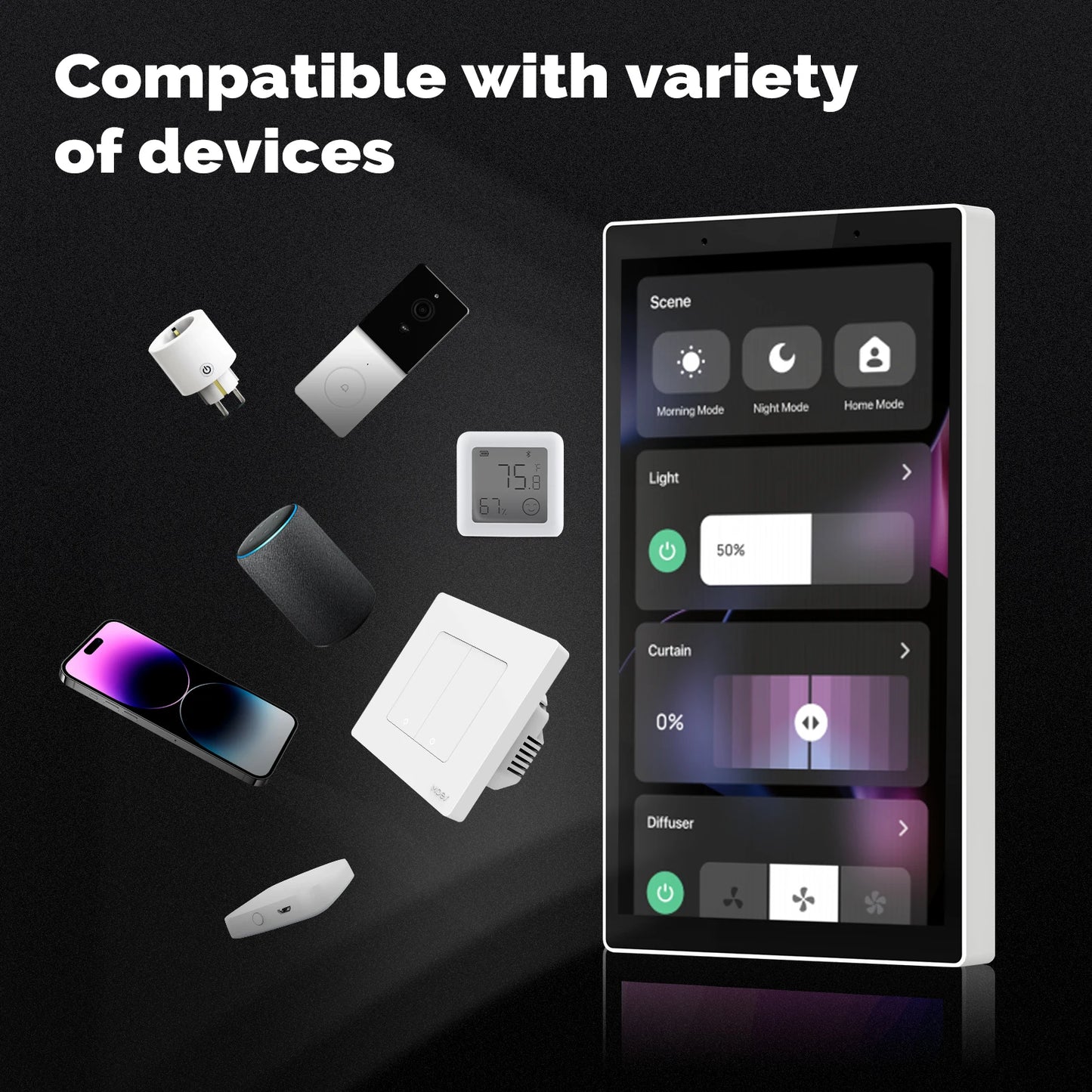 MOES 5-Inch Smart Home Control Panel with Built-in Alexa & ZigBee Gateway