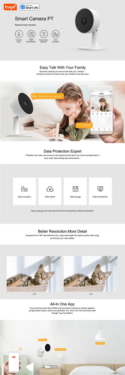 AI Smart Security Camera 1080p HD