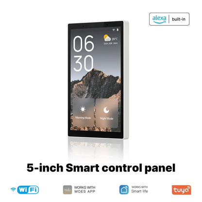 MOES 5-Inch Smart Home Control Panel with Built-in Alexa & ZigBee Gateway