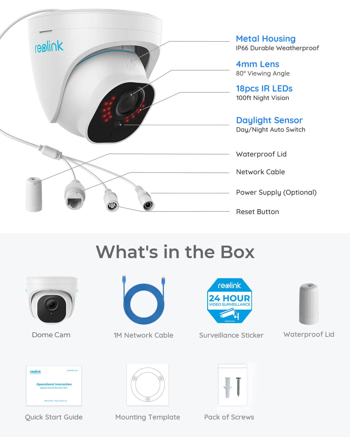 Reolink 5MP PoE Dome Security Camera