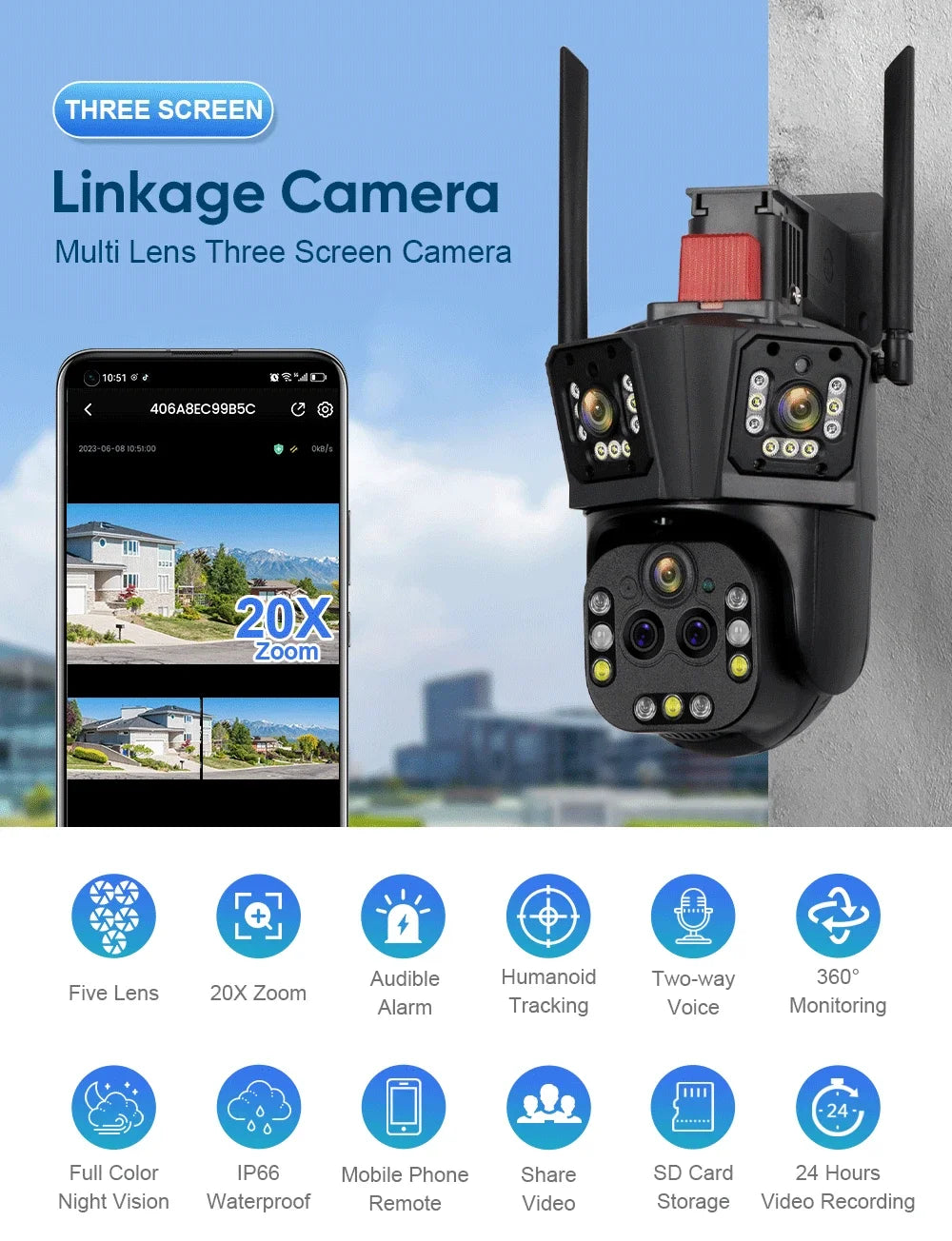 DiFang 10K UHD Security Camera with 20X Optical Zoom