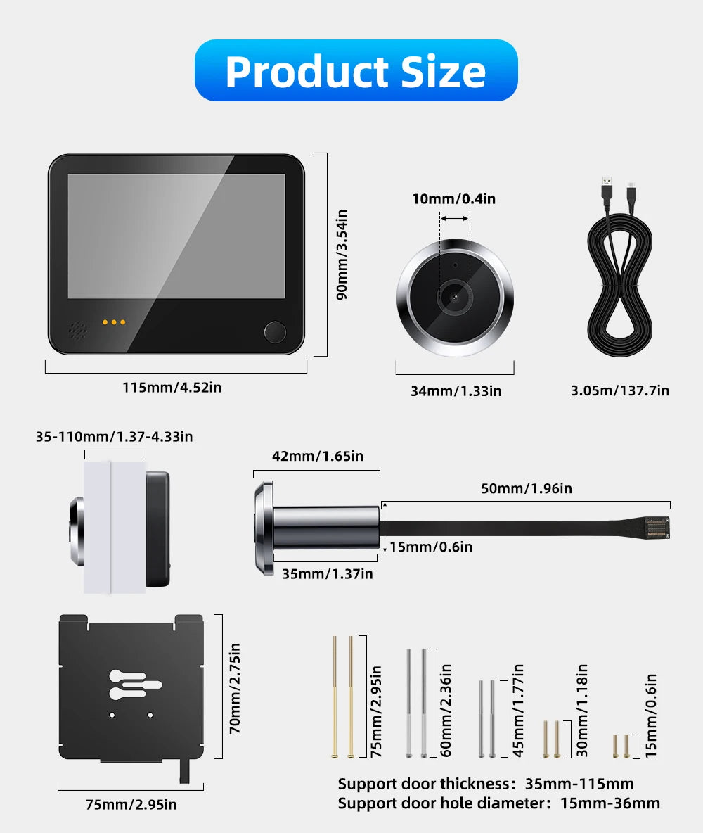 Hollarm 4.3" Smart Doorbell Camera 1080P HD