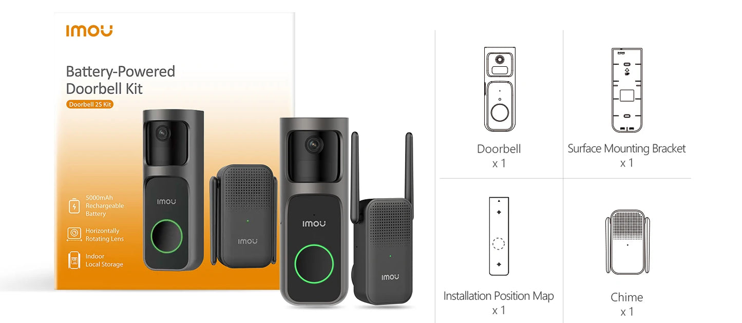 IMOU Doorbell 2S Kit 2K 3MP WiFi Video Doorbell Camera