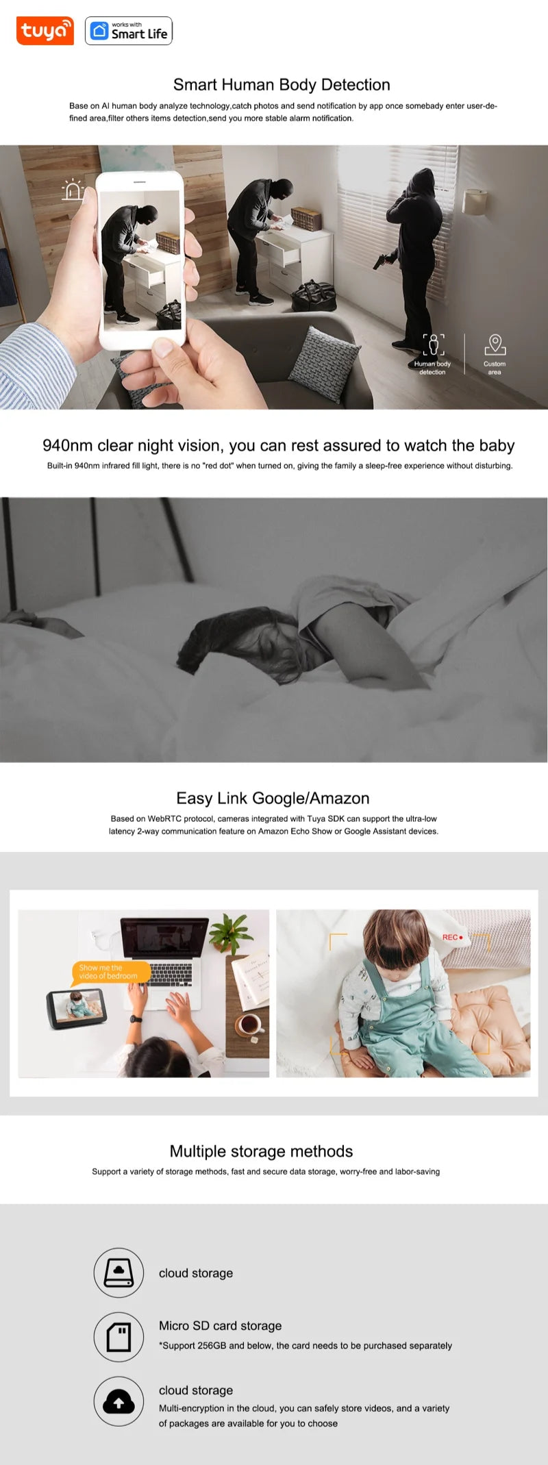 AI Smart Security Camera 1080p HD