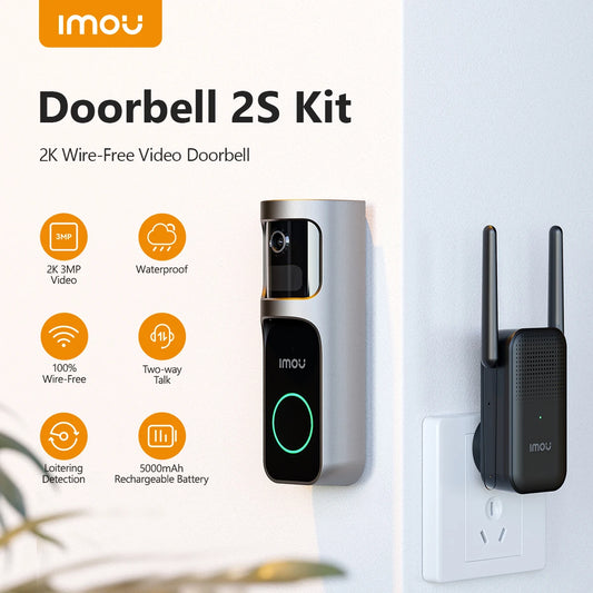 IMOU Doorbell 2S Kit 2K 3MP WiFi Video Doorbell Camera