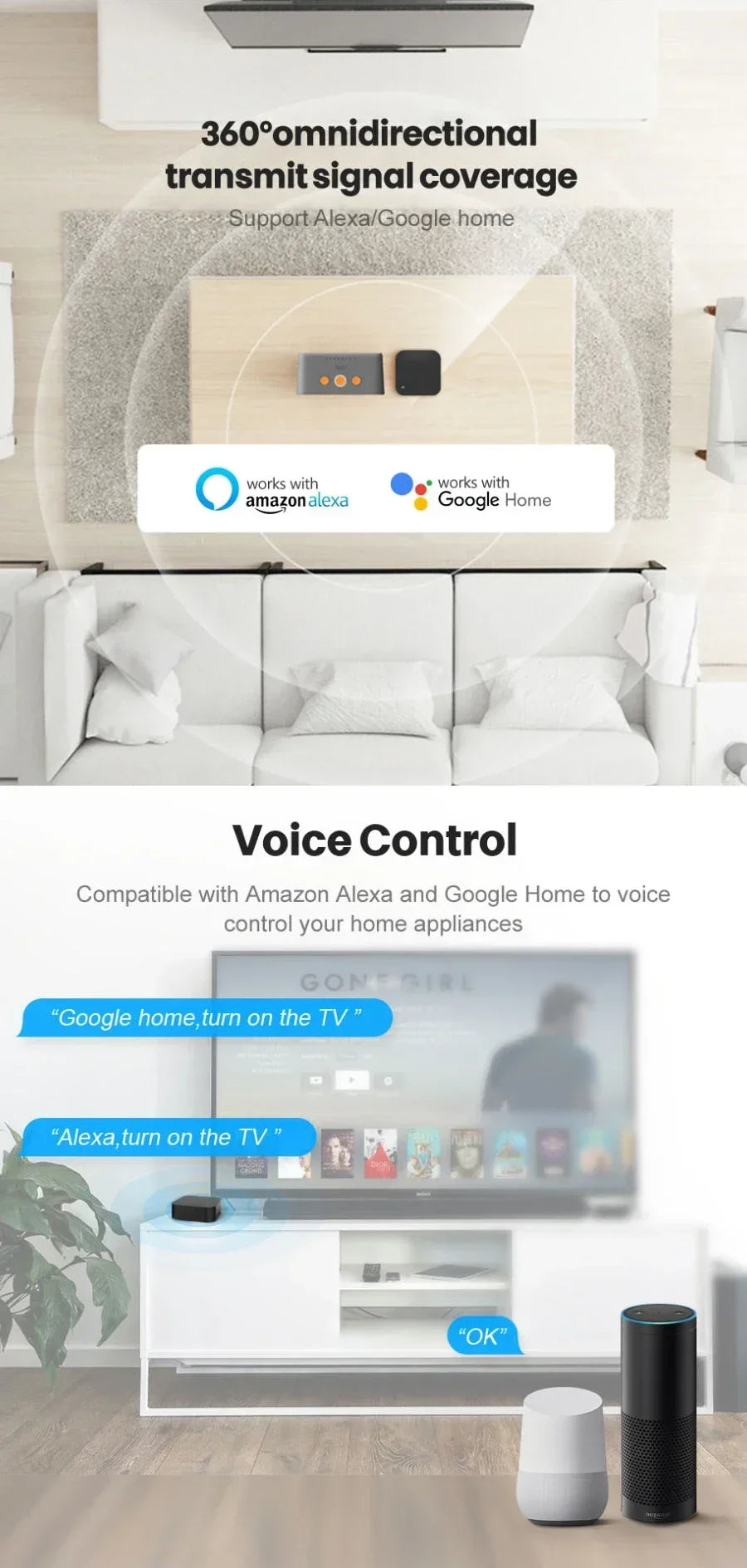 VIKEFON Universal Smart IR Remote Control Hub