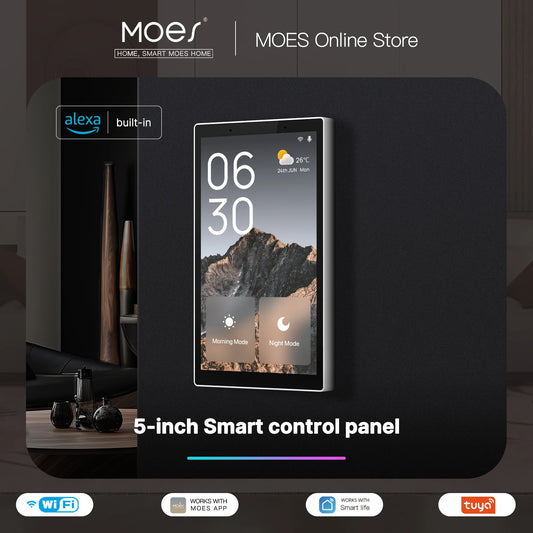 MOES 5-Inch Smart Home Control Panel with Built-in Alexa & ZigBee Gateway
